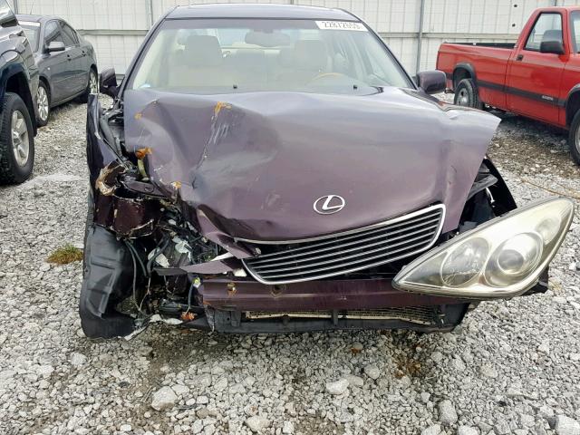 JTHBA30G355066118 - 2005 LEXUS ES 330 PURPLE photo 9