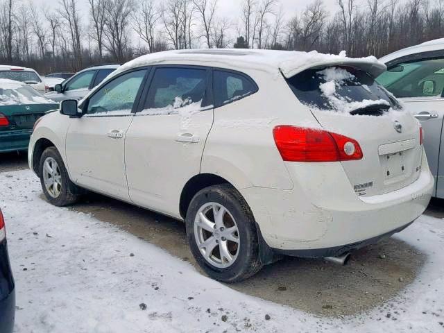 JN8AS58V09W160146 - 2009 NISSAN ROGUE S WHITE photo 3