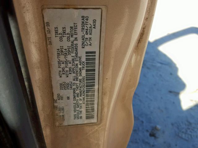 4TANL42N0YZ623991 - 2000 TOYOTA TACOMA Or photo 10