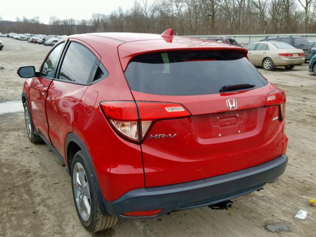 3CZRU6H53GM748323 - 2016 HONDA HR-V EX RED photo 3