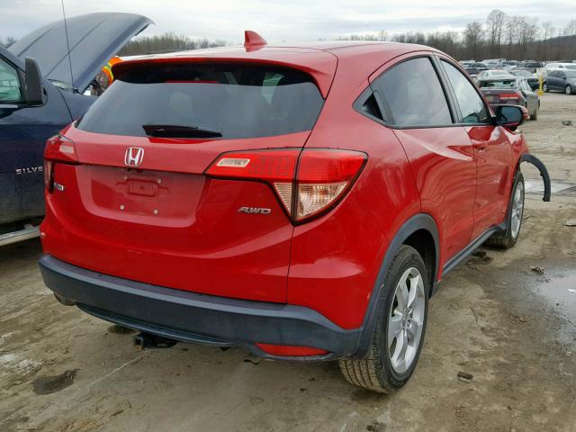 3CZRU6H53GM748323 - 2016 HONDA HR-V EX RED photo 4