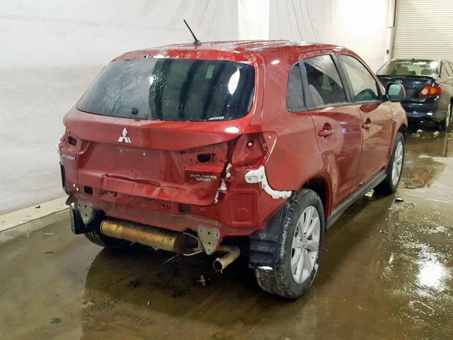 4A4AR3AWXFE028844 - 2015 MITSUBISHI OUTLANDER RED photo 4