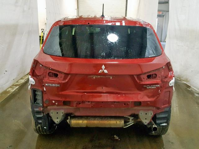 4A4AR3AWXFE028844 - 2015 MITSUBISHI OUTLANDER RED photo 9