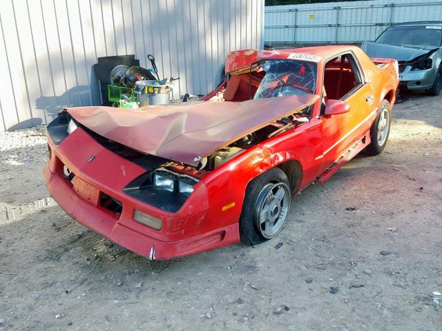 1G1FP23E8NL168248 - 1992 CHEVROLET CAMARO RS RED photo 2