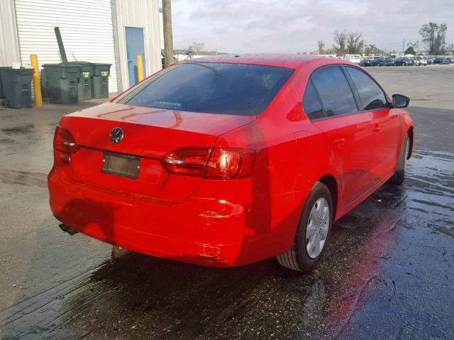 3VW2K7AJ9EM362350 - 2014 VOLKSWAGEN JETTA BASE 红色 照片 4