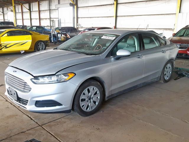 3FA6P0G7XDR127309 - 2013 FORD FUSION S SILVER photo 2