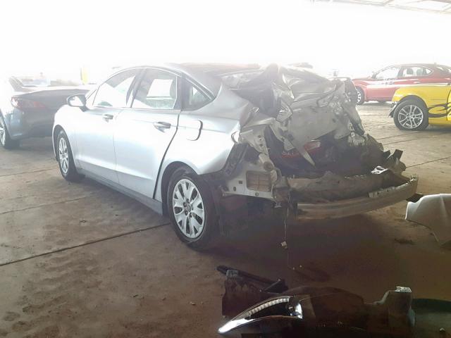 3FA6P0G7XDR127309 - 2013 FORD FUSION S SILVER photo 3