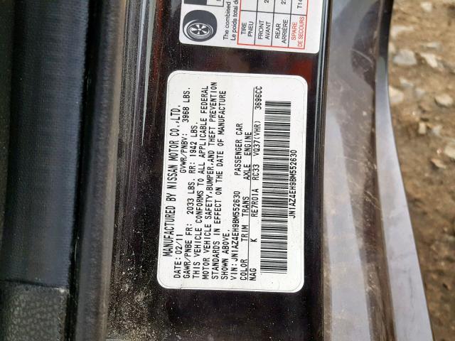 JN1AZ4EH9BM552630 - 2011 NISSAN 370Z BASE BLACK photo 10