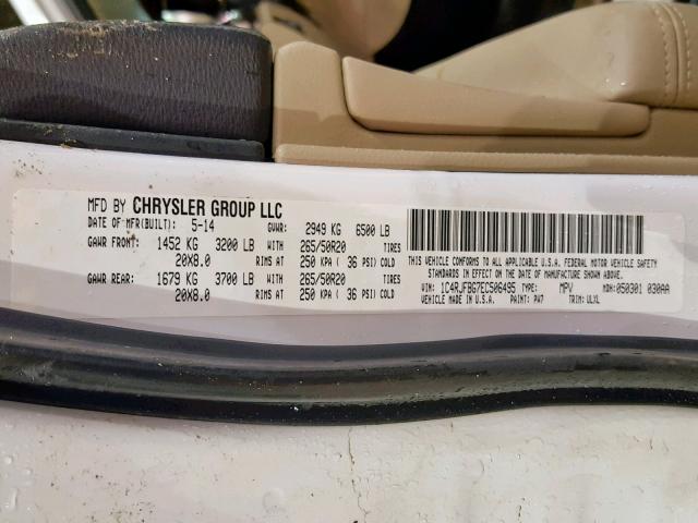 1C4RJFBG7EC506495 - 2014 JEEP GRAND CHER WHITE photo 10