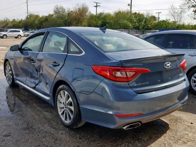 5NPE34AF2GH315080 - 2016 HYUNDAI SONATA SPO BLUE photo 3