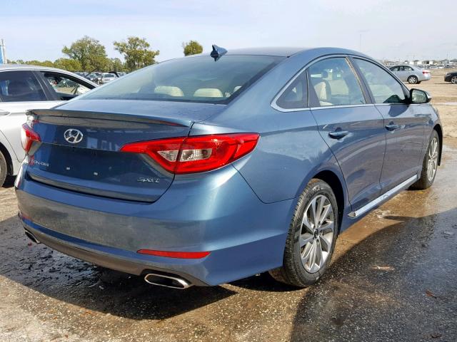 5NPE34AF2GH315080 - 2016 HYUNDAI SONATA SPO BLUE photo 4