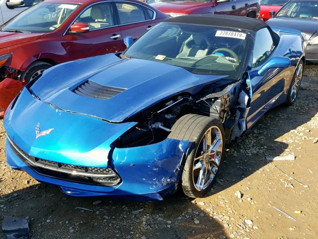 1G1YM3D78E5134094 - 2014 CHEVROLET CORVETTE S BLUE photo 2