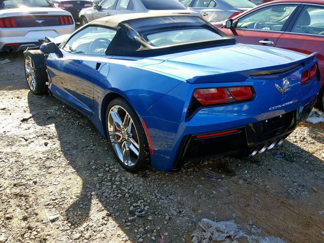 1G1YM3D78E5134094 - 2014 CHEVROLET CORVETTE S BLUE photo 3