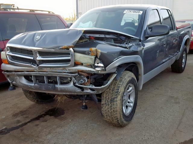 1D7HG48N83S115059 - 2003 DODGE DAKOTA QUA GRAY photo 2