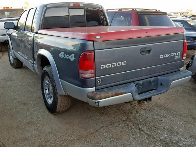 1D7HG48N83S115059 - 2003 DODGE DAKOTA QUA GRAY photo 3