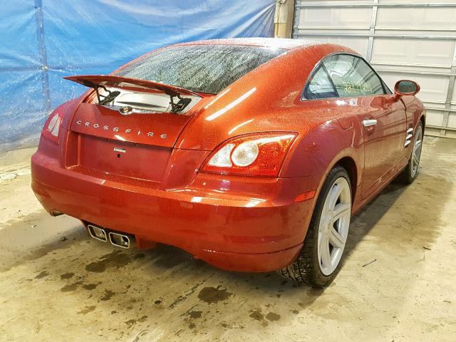 1C3AN69L65X025610 - 2005 CHRYSLER CROSSFIRE RED photo 4