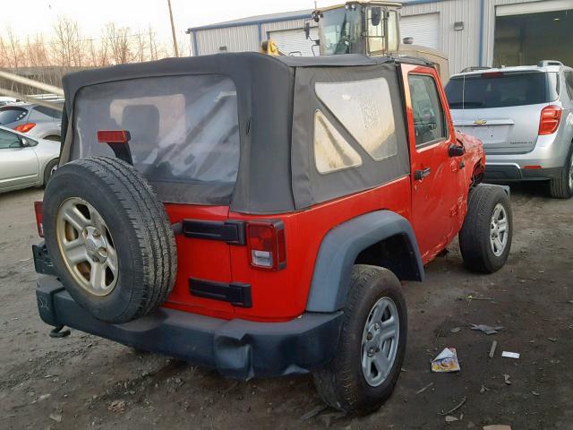 1J4AA2D12AL224591 - 2010 JEEP WRANGLER S RED photo 4