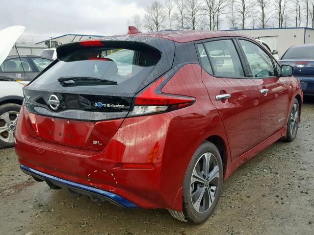 1N4AZ1CP8JC313621 - 2018 NISSAN LEAF S RED photo 4