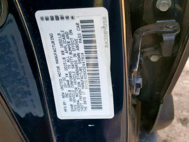 5Y2SL628X3Z447814 - 2003 PONTIAC VIBE BLUE photo 10