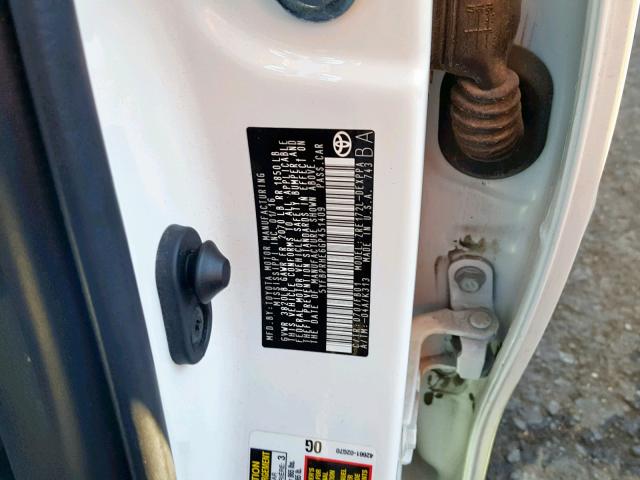 5YFBPRHE6GP451409 - 2016 TOYOTA COROLLA EC 白色 照片 10