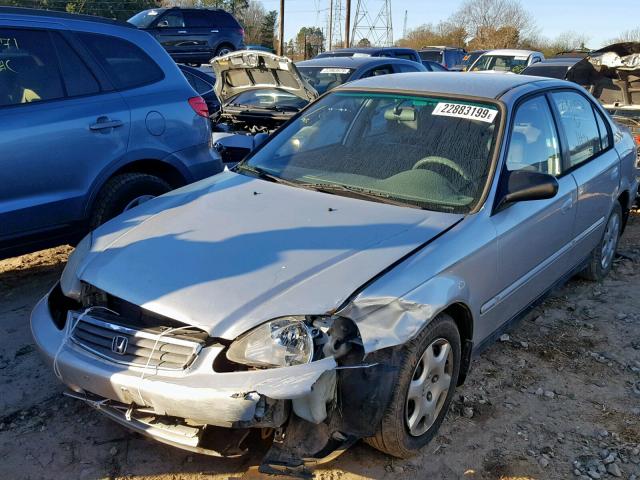 2HGEJ6612YH560276 - 2000 HONDA CIVIC BASE SILVER photo 2