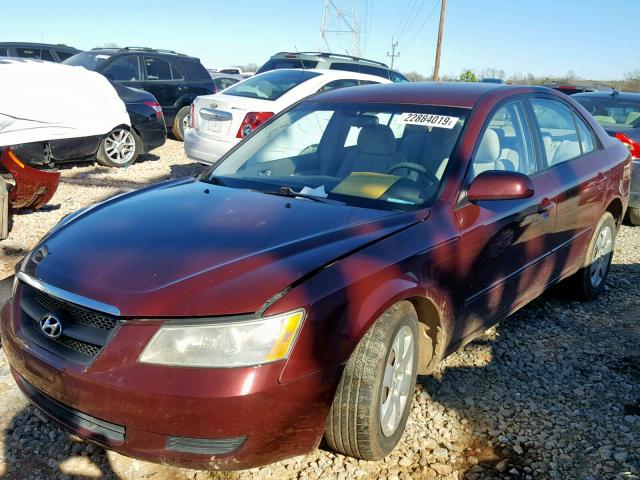 5NPET46C28H367650 - 2008 HYUNDAI SONATA GLS BURGUNDY photo 2