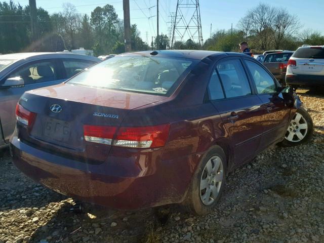 5NPET46C28H367650 - 2008 HYUNDAI SONATA GLS BURGUNDY photo 4