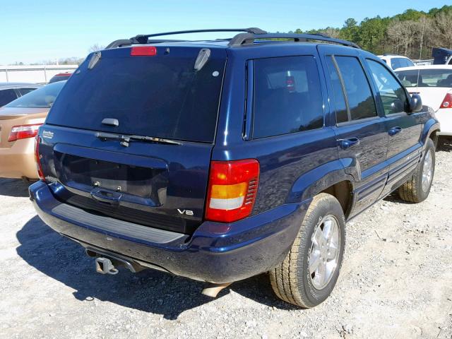 1J8GW58N24C407471 - 2004 JEEP GRAND CHER BLUE photo 4