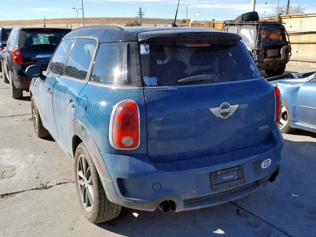 WMWZC5C5XCWL64217 - 2012 MINI COOPER S C BLUE photo 3