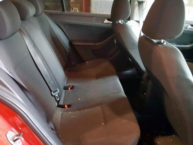3VW1K7AJ8EM372976 - 2014 VOLKSWAGEN JETTA BASE RED photo 6
