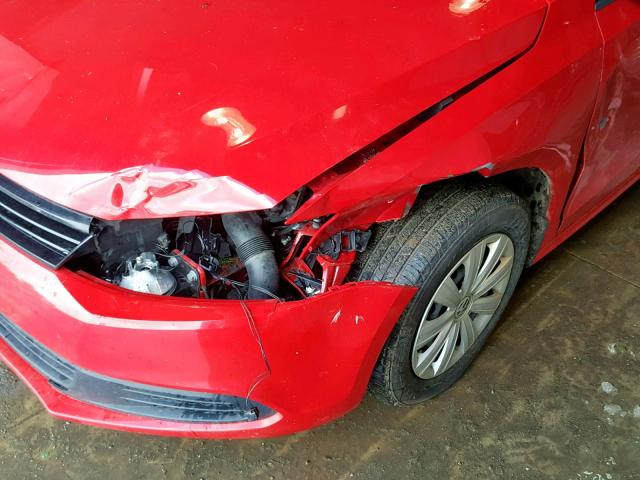 3VW1K7AJ8EM372976 - 2014 VOLKSWAGEN JETTA BASE RED photo 9