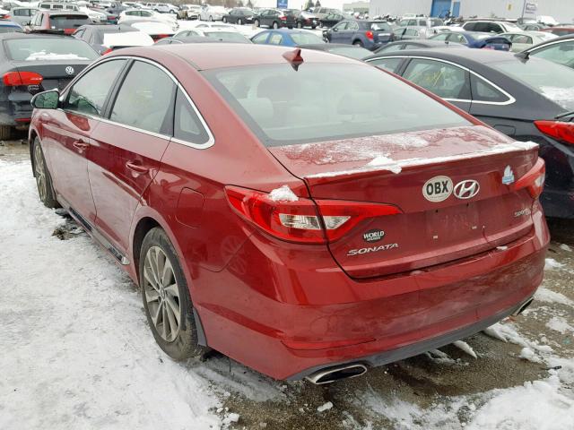 5NPE34AF9FH239064 - 2015 HYUNDAI SONATA SPO BURGUNDY photo 3