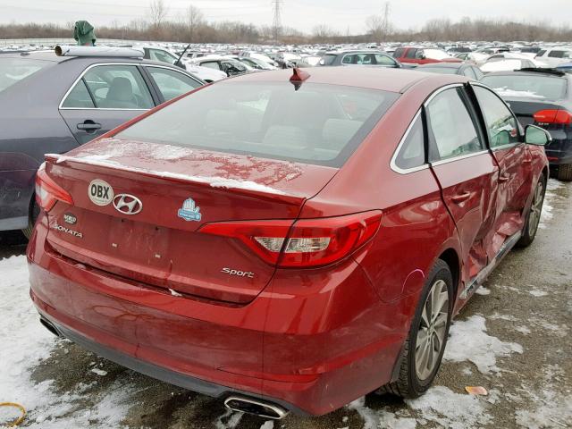 5NPE34AF9FH239064 - 2015 HYUNDAI SONATA SPO BURGUNDY photo 4