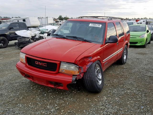 1GKDT13W2W2527022 - 1998 GMC ENVOY RED photo 2