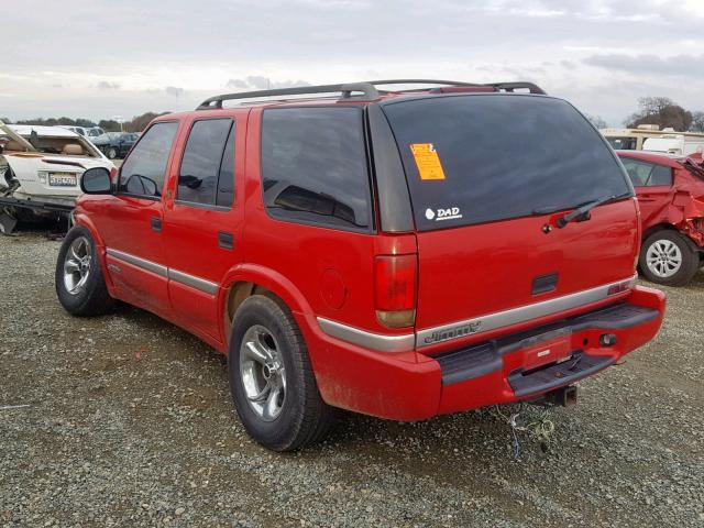 1GKDT13W2W2527022 - 1998 GMC ENVOY RED photo 3