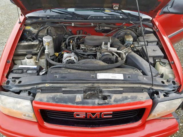 1GKDT13W2W2527022 - 1998 GMC ENVOY RED photo 7