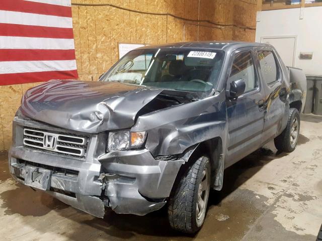 2HJYK16278H531307 - 2008 HONDA RIDGELINE GRAY photo 2