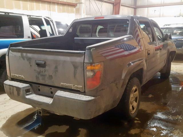 2HJYK16278H531307 - 2008 HONDA RIDGELINE GRAY photo 4