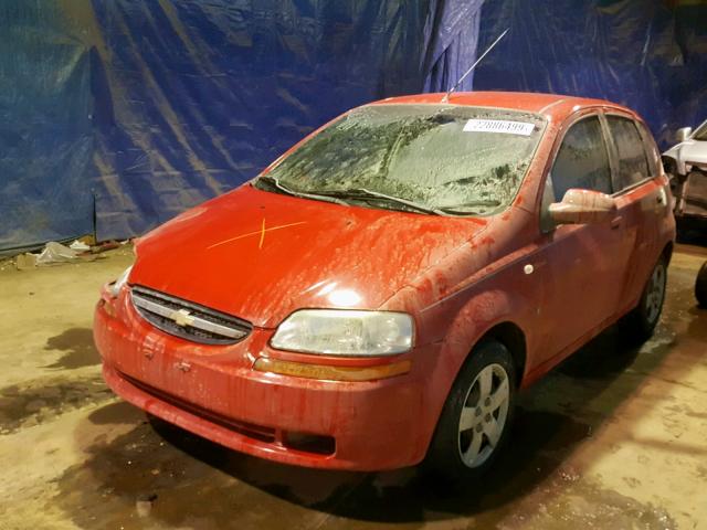 KL1TD66697B740815 - 2007 CHEVROLET AVEO RED photo 2