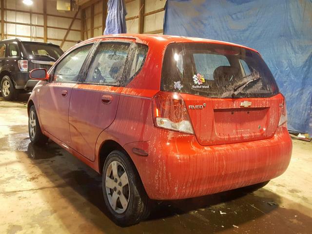 KL1TD66697B740815 - 2007 CHEVROLET AVEO RED photo 3