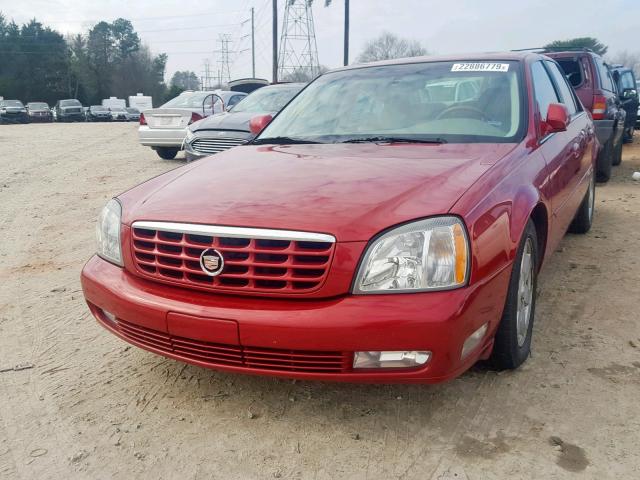 1G6KF57905U250480 - 2005 CADILLAC DEVILLE DT RED photo 2