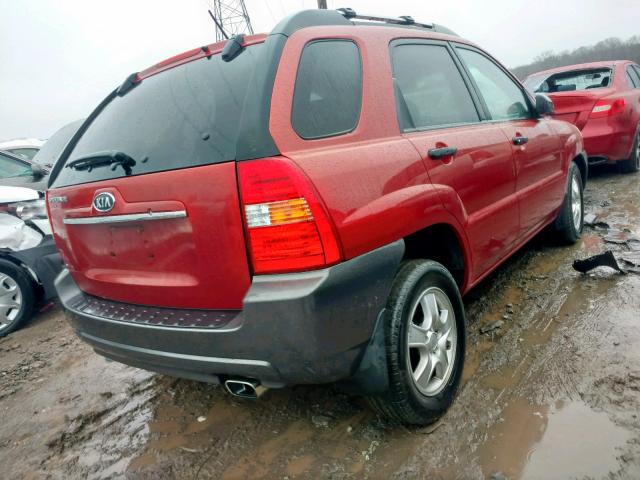 KNDJF724887548259 - 2008 KIA SPORTAGE L RED photo 4