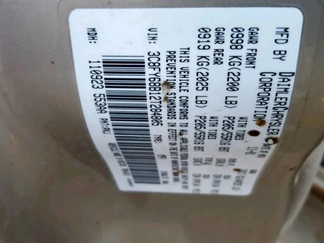 3C8FY68B12T284805 - 2002 CHRYSLER PT CRUISER 金色 照片 10