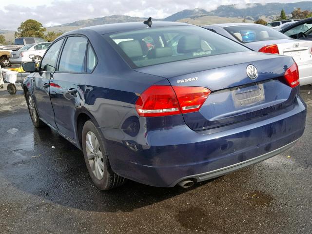 1VWAT7A34EC092357 - 2014 VOLKSWAGEN PASSAT S BLUE photo 3