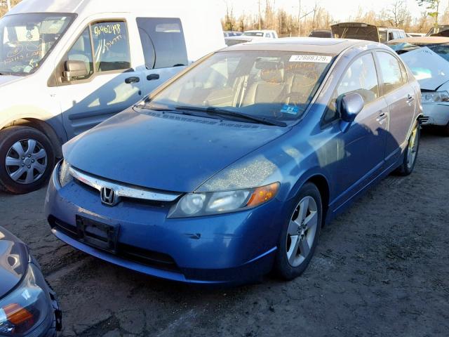 2HGFA16938H515974 - 2008 HONDA CIVIC EXL BLUE photo 2