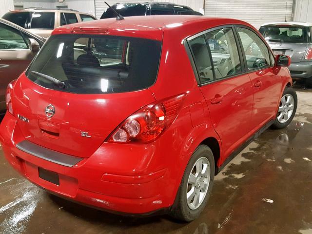 3N1BC13E09L405422 - 2009 NISSAN VERSA S RED photo 4