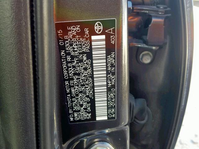 JTDKDTB36F1580945 - 2015 TOYOTA PRIUS C CHARCOAL photo 10