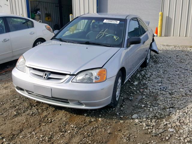 1HGEM22571L071180 - 2001 HONDA CIVIC LX 银色 照片 2