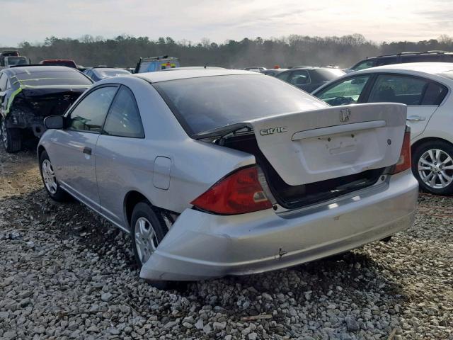 1HGEM22571L071180 - 2001 HONDA CIVIC LX 银色 照片 3