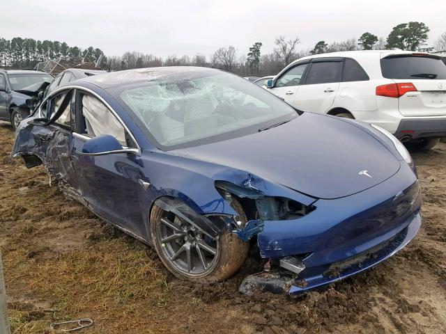 5YJ3E1EA8JF155789 - 2018 TESLA MODEL 3 BLUE photo 1